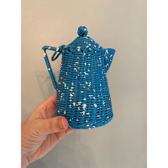 Vintage Wicker Splatter Coffee Pot - Picture 1 of 8